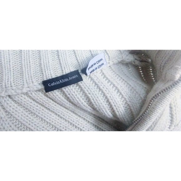 Calvin Klein toddler chunky ivory cable knit cotton cardigan sweater - Picture 5 of 5